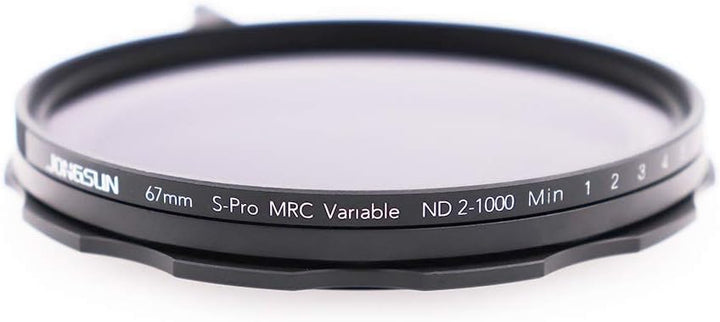 JONGSUN Variable ND Filter 67mm, S-Pro HD MRC 16-Schicht Nanobeschichtung, ND2-ND1000, Kameraneutral