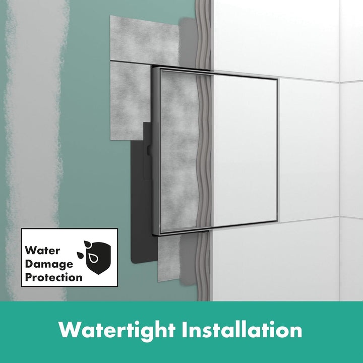 hansgrohe XtraStoris Rock - Einbau Badezimmer Mülleimer mit befliesbarer Tür, eingelassene Wandnisch