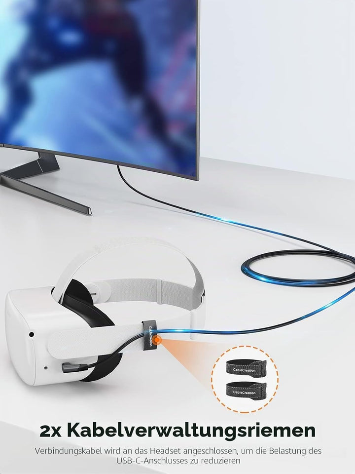 Kompatibel mit Quest 2 Link Kabel 5M, CableCreation USB 3.2 Gen1 auf USB C Kabel 5 Gbps, Link Kable