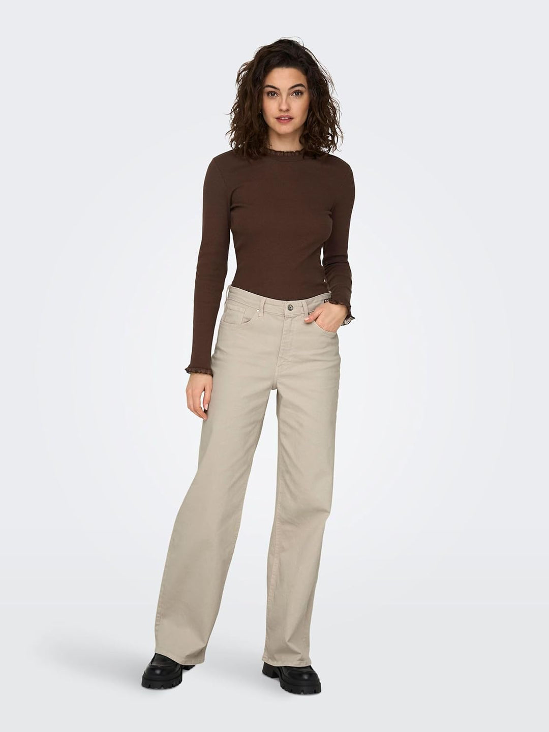 ONLY Damen Onljuicy Hw Wide Leg DNM Reabox Noos Jeanshose 25W / 30L Ecru, 25W / 30L Ecru