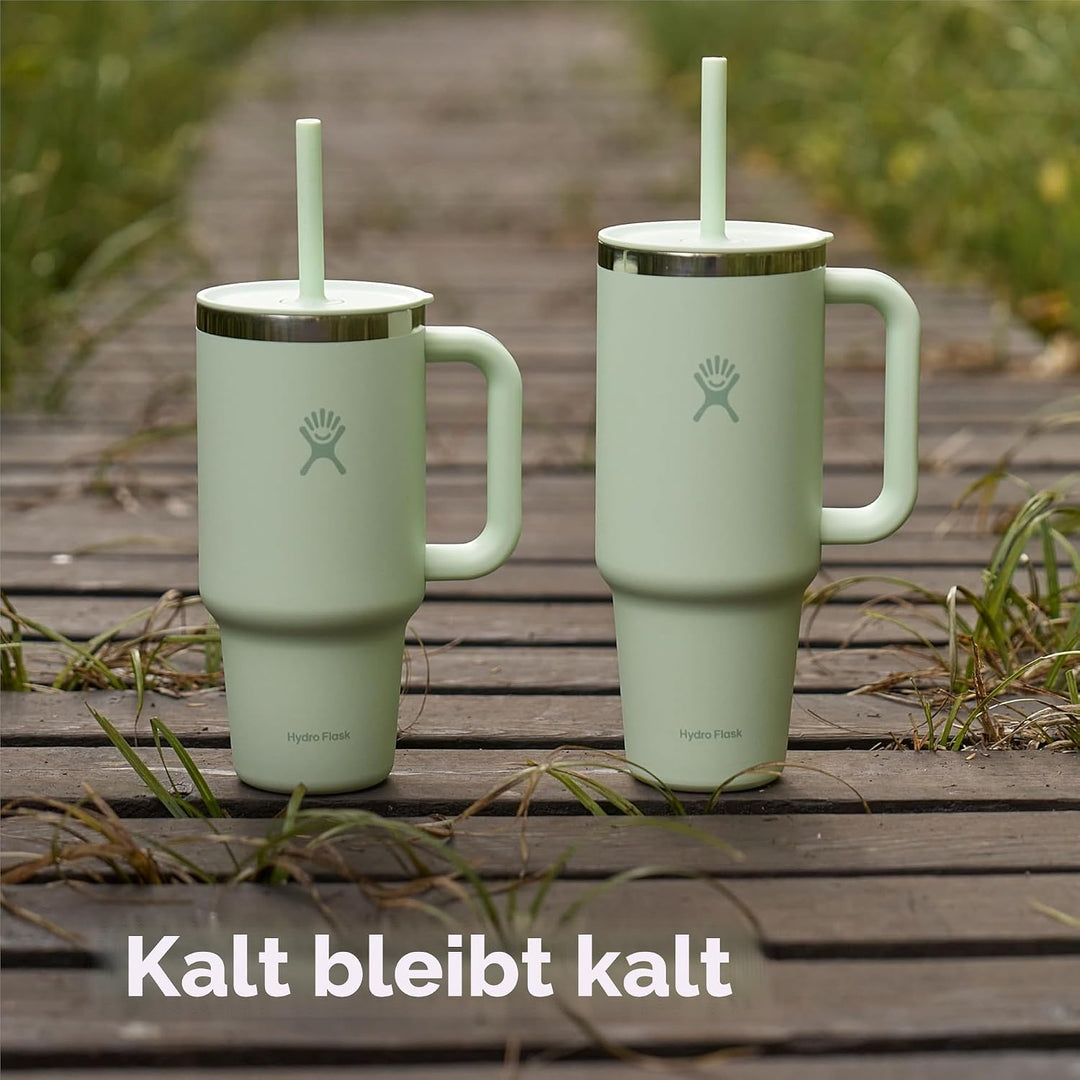 Hydro Flask - Reise-Tumbler 946 ml (32 oz) mit verschliessbarem Press-In-Trinkhalmdeckel - Edelstahl