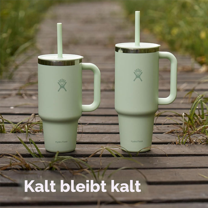 Hydro Flask - Reise-Tumbler 946 ml (32 oz) mit verschliessbarem Press-In-Trinkhalmdeckel - Edelstahl