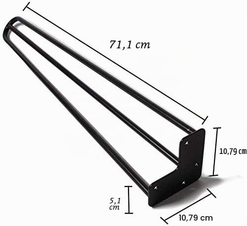 4er Set Tischbeine in 72cm Catalpa Blume 3 Stangen Hairpin Tischbeine Möbelfüsse Tischkufen Haarnade