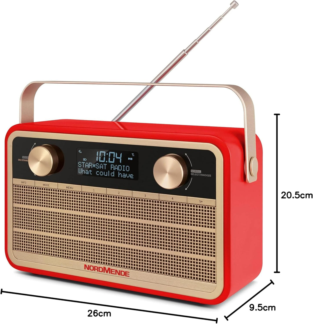 Nordmende Transita 120 tragbares DAB Radio (DAB+, UKW, 24 Stunden Akku, Aux In, Wecker, 2 Weckzeiten