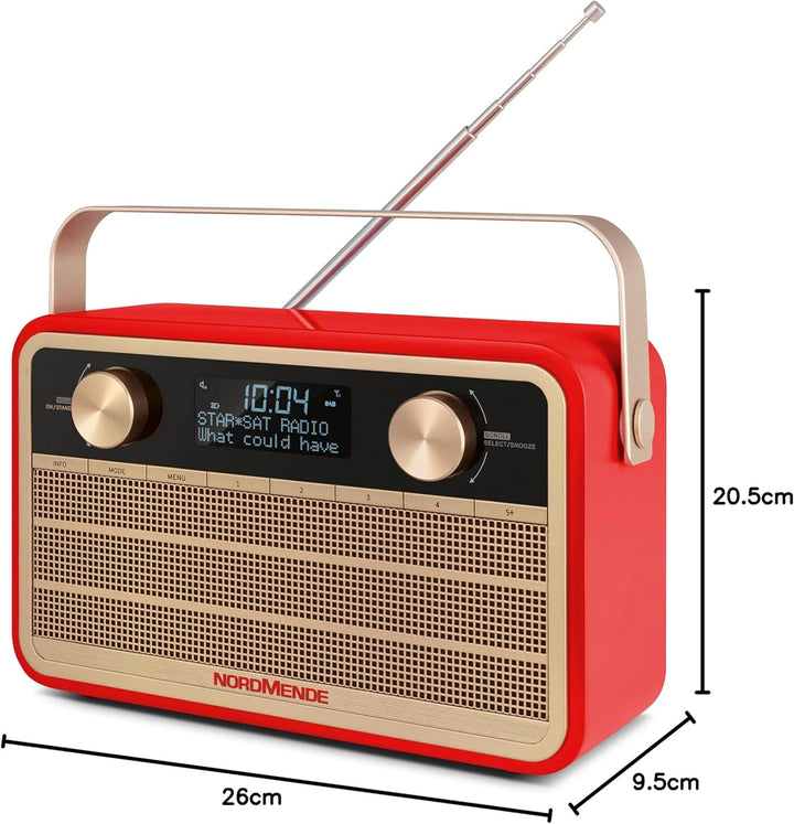 Nordmende Transita 120 tragbares DAB Radio (DAB+, UKW, 24 Stunden Akku, Aux In, Wecker, 2 Weckzeiten