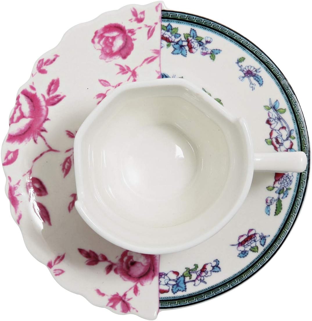 Seletti Kaffeetasse mit Untertasse aus Porzellan Hybrid-Leonia