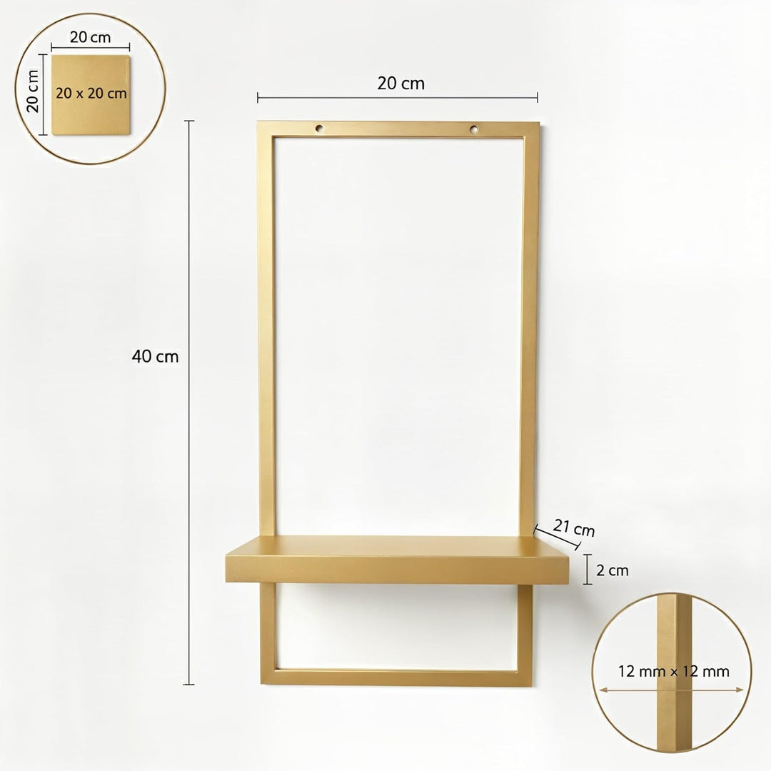 UNO RIPIANI Metall-Wandregal – Wandboard zur Wandmontage, pulverbeschichtet, modern, 20×21×40 cm, Ab