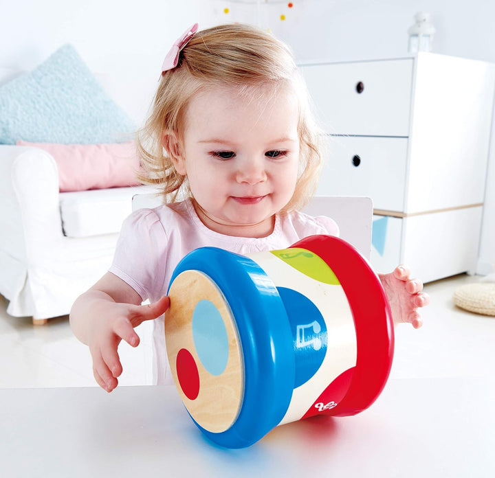 Hape Baby-Trommel - Rollendes Musikspielzeug für Kleinkinder zum Erlernen von Rhythmus und unterschi
