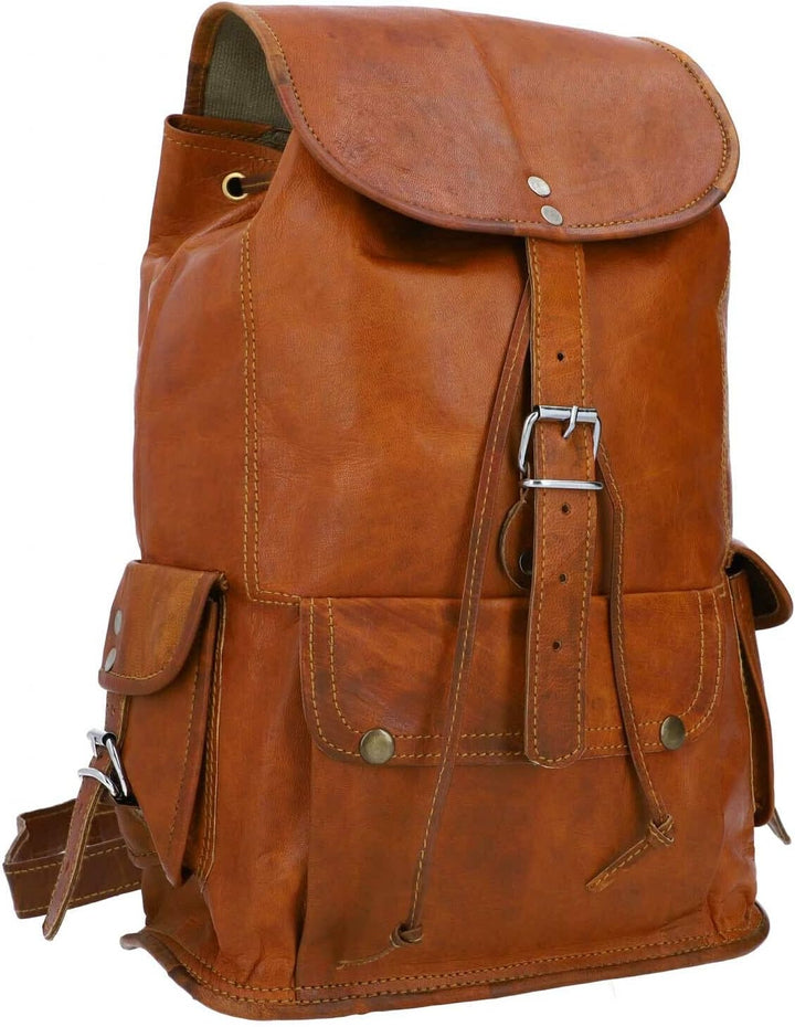 Rucksack aus Leder Gusti Leder ''Bobbie 15 Schultertasche Unisex M5b, Mittelbraun, 13 Zoll