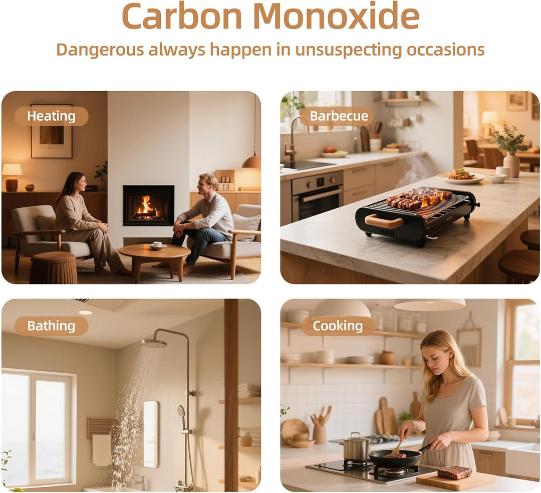 Heiman CO Melder mit Digitalanzeige, BSI Zertifiziert nach EN 50291,Kohlenmonoxidmelder, 10-Jahren L