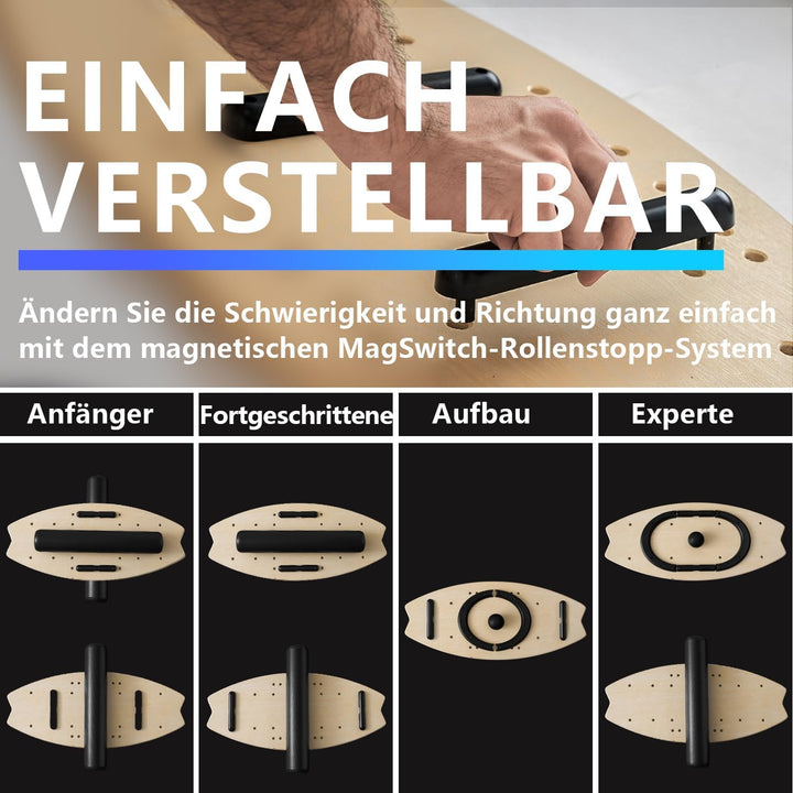 Balance Board, Flycoop Erwachsene Holz Balanceboard Indoorboard Surf Skateboard Indoor Surfboard Tri
