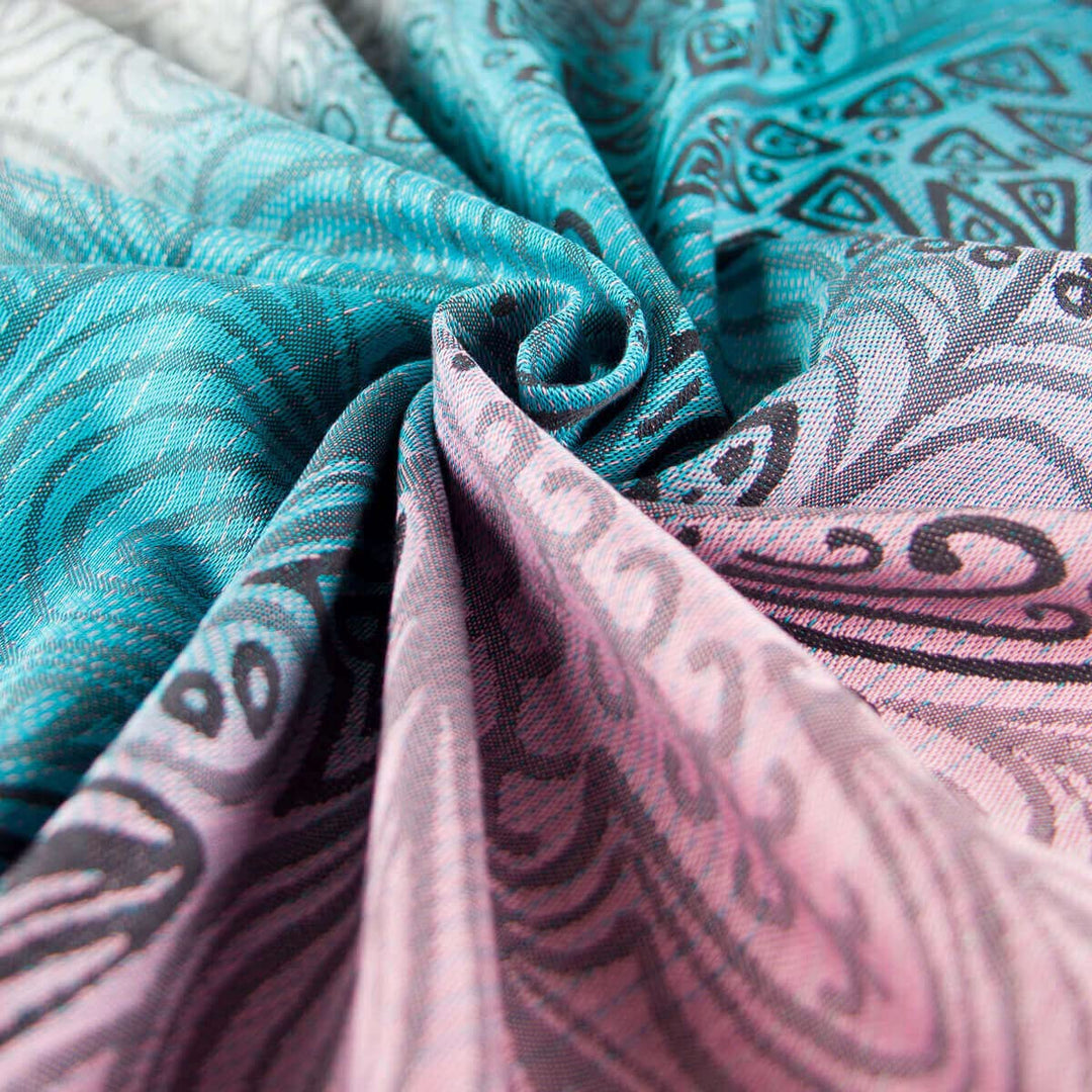 Hoppediz Baby-Tragetuch ab Geburt, Neugeboren bis Kleinkind, 100% kbA-Baumwolle (Bio), Jaipur black