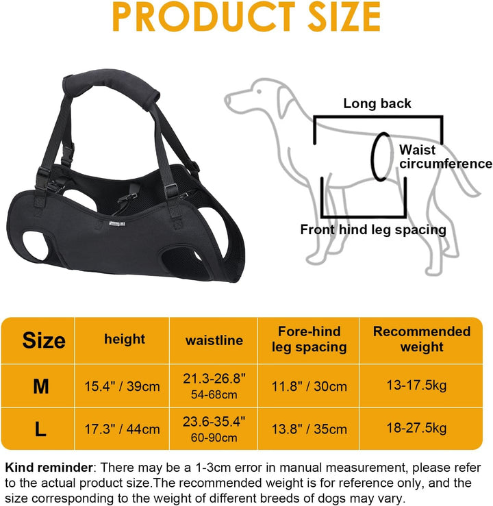Hundeliftgeschirr, Haustierunterstützung Hund Lift Support für Hunde, Rehabilitation Geschirr Mobili