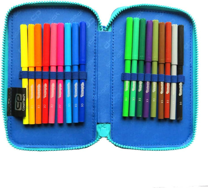 COOLPACK XXL Federtasche Federmappe 3-Fach Schulstiftetui, dreifaches Federmäppchen, Federmäppchen f