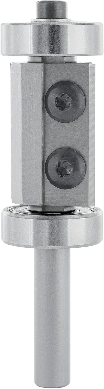 ENT 20412 Wendeplatten Bündigfräser HW, Schaft (S) 8 mm, Durchmesser (D) 22 mm, NL 30 mm, mit Kugell