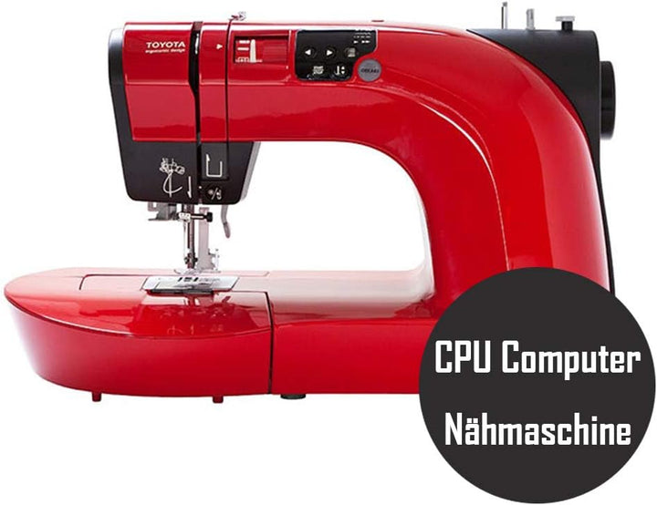 Toyota Oekaki50R Kreativ Freiarm Nähmaschine Oekaki mit 50 Programmen und Freihandstickfunktion, rot