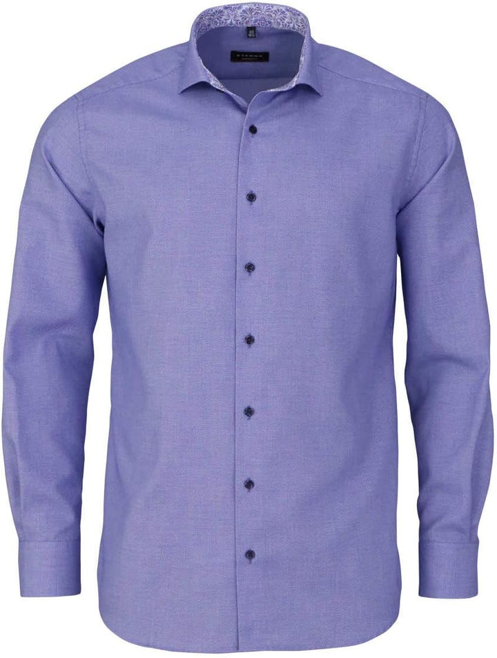 eterna Modern Fit Hemd Langarm Haifischkragen Struktur blau Grösse 45
