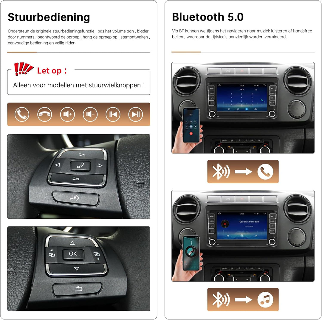 7-Zoll-Display-Autoradio für Volkswagen Seat Golf Passat Jetta Beetle Tiguan Touran EOS Skoda Seat D