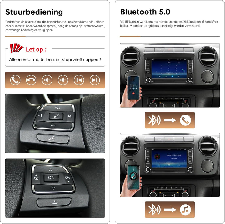 7-Zoll-Display-Autoradio für Volkswagen Seat Golf Passat Jetta Beetle Tiguan Touran EOS Skoda Seat D