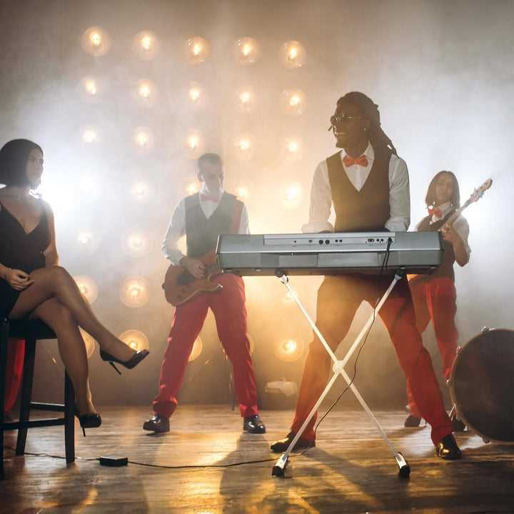 Classic Cantabile X-Keyboardständer (höhenverstellbar in 5-Stufen, klappbar, zerlegbar, stabil) Weis