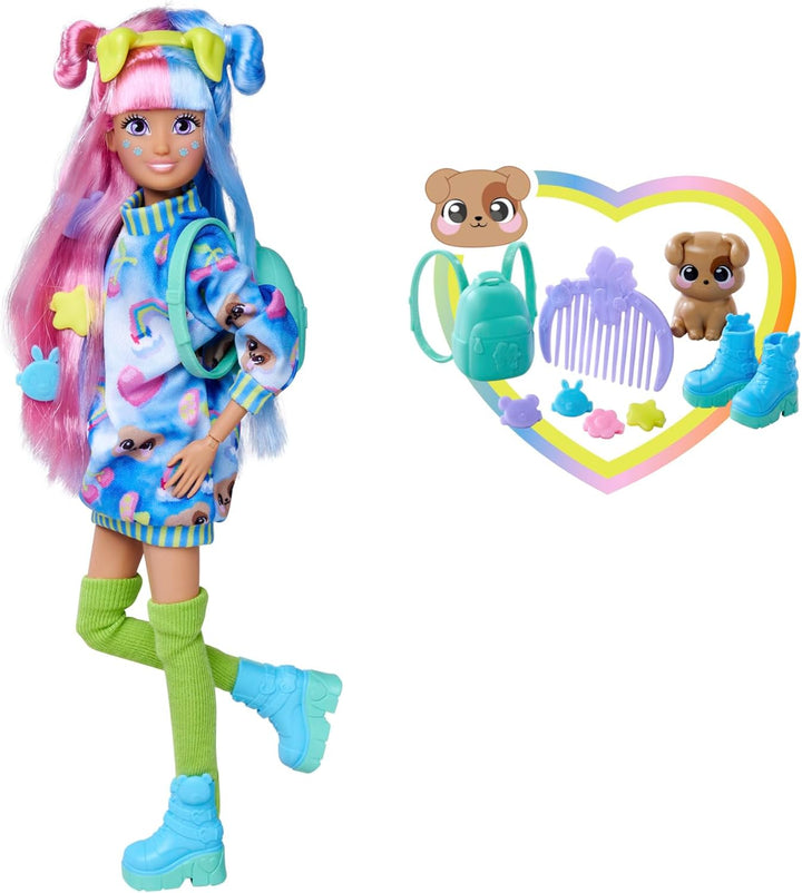 Simba 105953974 - Kawaii Hi Ankleidepuppe Mia (26 cm) - bewegliche Modepuppe zum Frisieren und Style