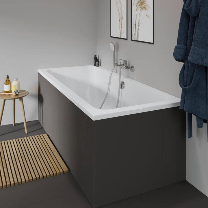VBChome Badewanne 180x80 cm Duravit Acryl SET – Rechteckige Design-Badewanne inkl. Styroporträger, S