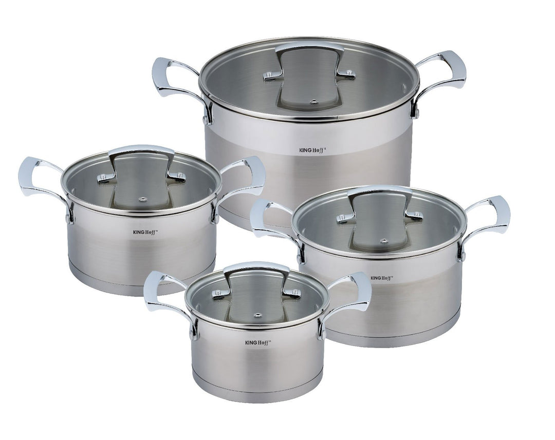 Kinghoff Topfset mit Deckel 8-teilig Induktion Topf Kochtopfset Set KH-1202