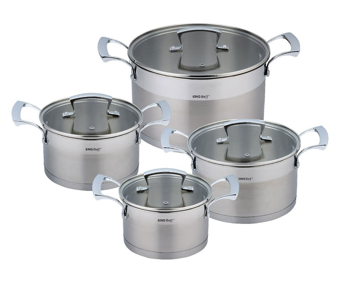 Kinghoff Topfset mit Deckel 8-teilig Induktion Topf Kochtopfset Set KH-1202