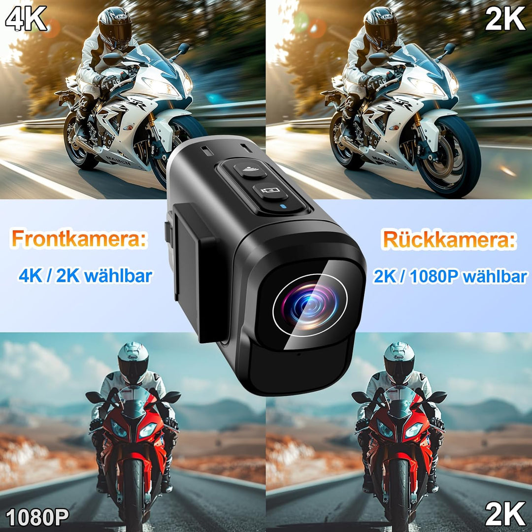 Action Cam 4K WiFi, Dual-Objektiv-Stabilisierung Helmkamera, 6 Stunden Aufnahmezeit Actionkameras mi