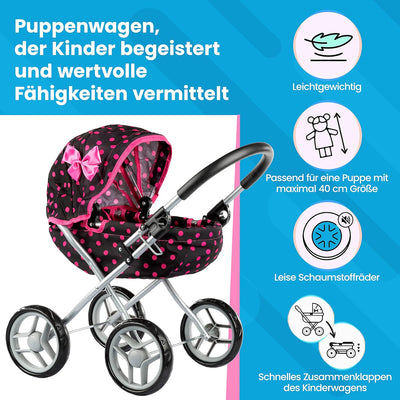 Kinderplay Puppenwagen, Spielzeugwagen – Kinderwagen für Puppen. Dieser Kinderwagen ist für Kinder L