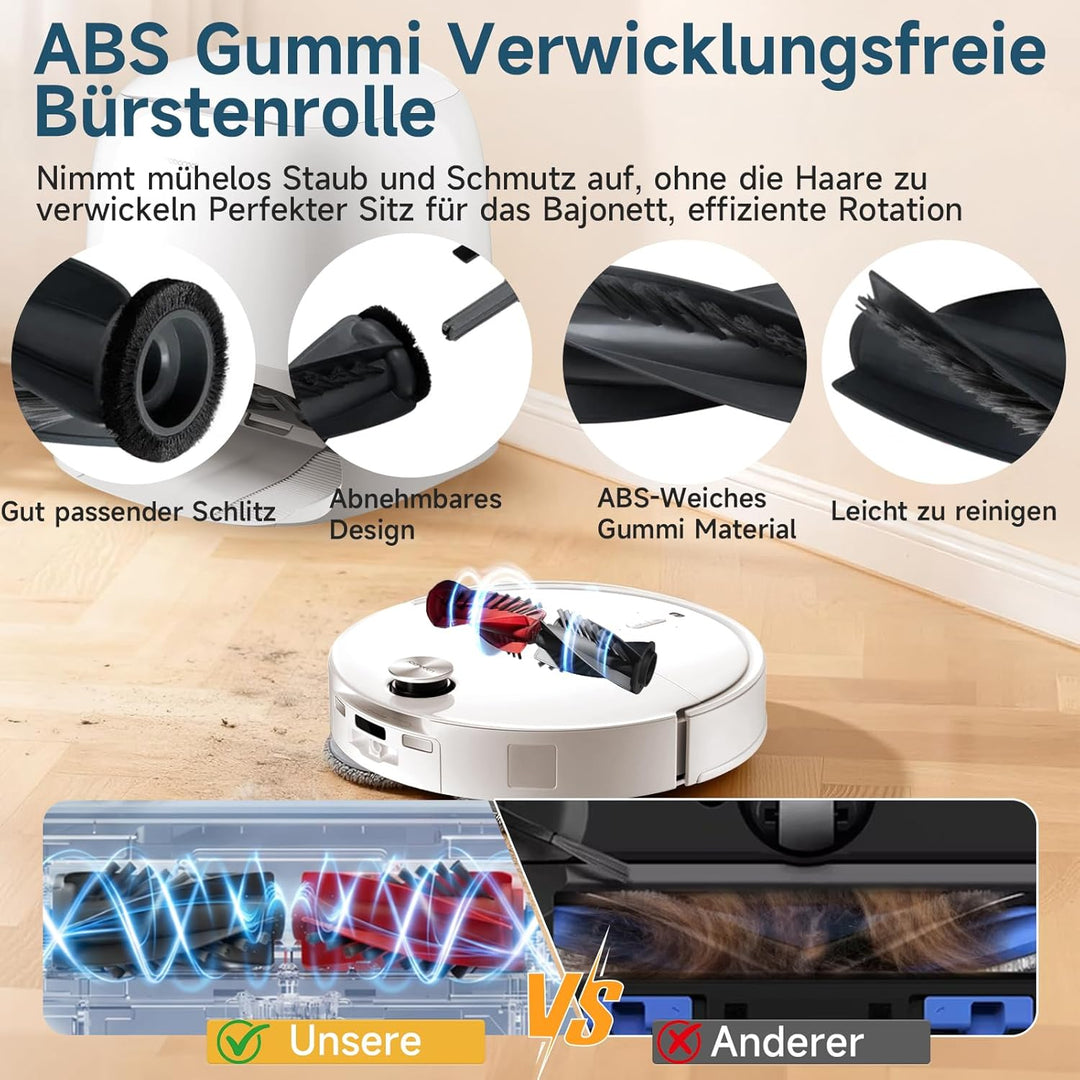 24 Stück Zubehör für Roborock Saros 10R/Qrevo CurvX/Qrevo Curv 2 ProX/Curv 2 Pro Saugroboter,2 Haupt