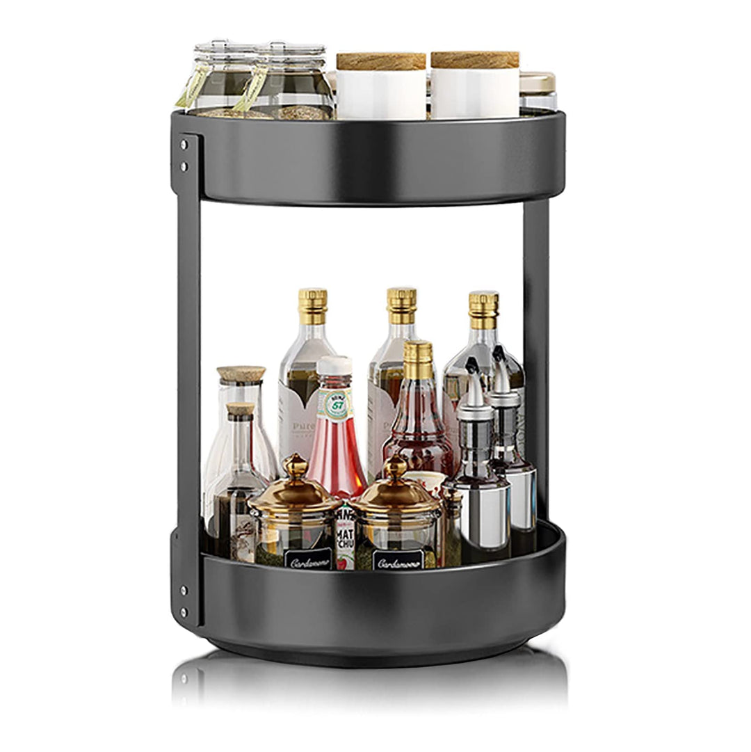 CALIYO Drehteller Organizer, Drehbares Gewürzregal aus Edelstahl, Gewürzregal Drehbar für Küche Spei