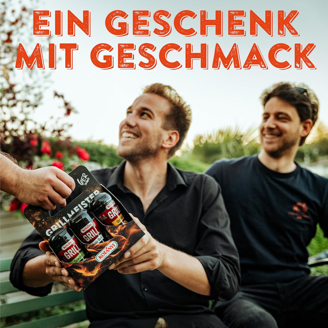 KOTÁNYI Grill Gewürze Geschenkset - 6er Träger - Geschenke für Männer - Grillzubehör & Gewürz Set fü