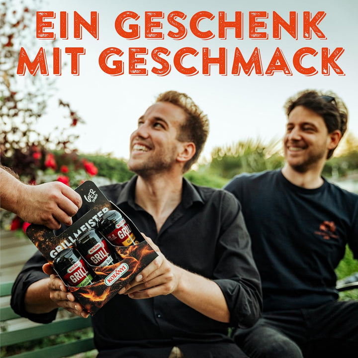 KOTÁNYI Grill Gewürze Geschenkset - 6er Träger - Geschenke für Männer - Grillzubehör & Gewürz Set fü