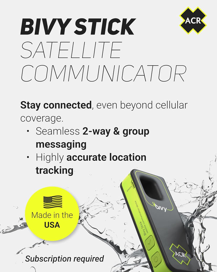 ACR Bivy Stick Satellite Communicator - Zwei-Wege-Text-Nachrichten, GPS-Tracking, Karten und Navigat