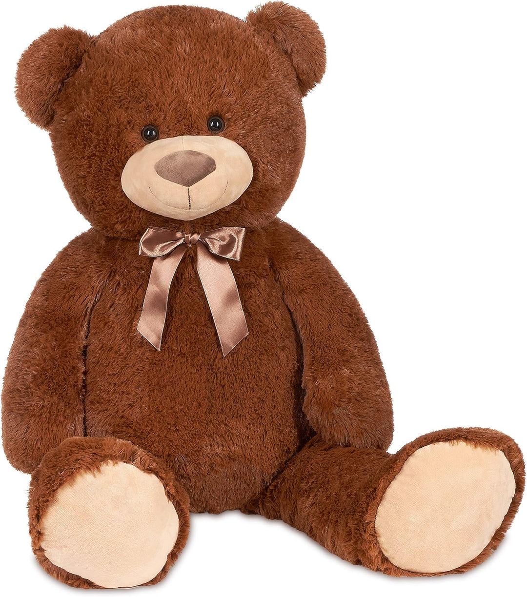 BRUBAKER XXL Teddybär 100 cm - Dunkelbraun - Stofftier Plüschtier Kuscheltier Braun, Braun