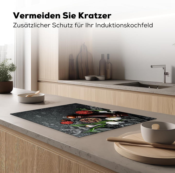 KitchenYeah© Herdabdeckplatte 75x52 cm Einteilig Küche Herdabdeckung Induktionsfeld Ceranfeld Herdab