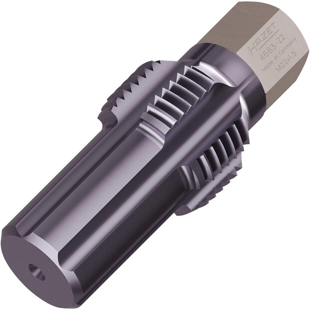 HAZET Gewinde-Nachschneider 4683-22, 13 mm Aussen-Sechskant,M22 x 1,5, für Partikelsensoren an Audi,