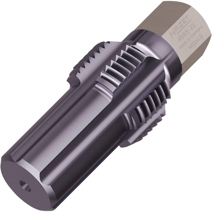 HAZET Gewinde-Nachschneider 4683-22, 13 mm Aussen-Sechskant,M22 x 1,5, für Partikelsensoren an Audi,
