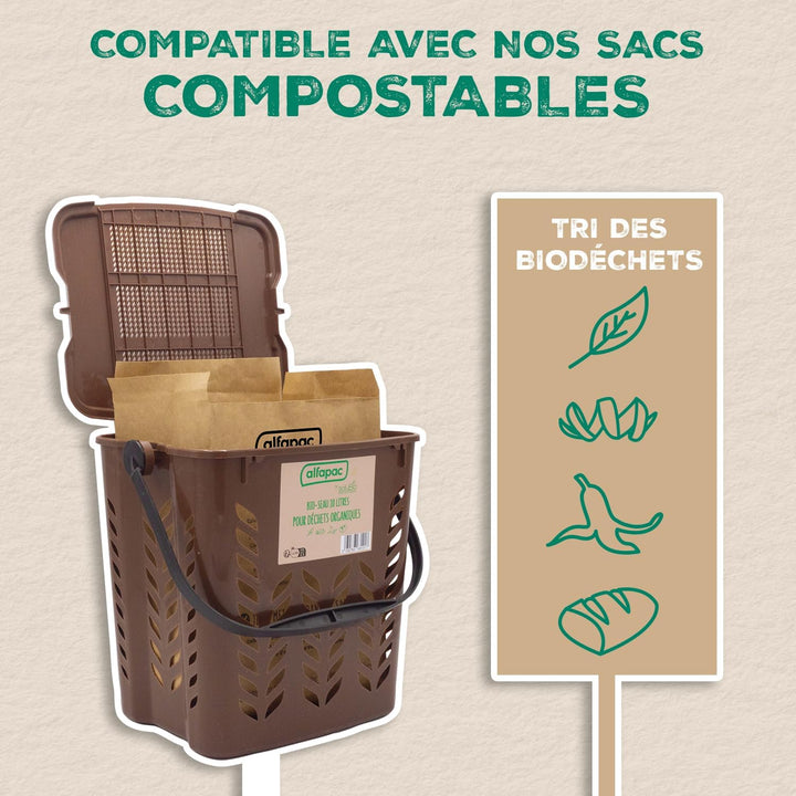 alfapac by Solubio – Komposteimer 10 Liter für organische Abfälle