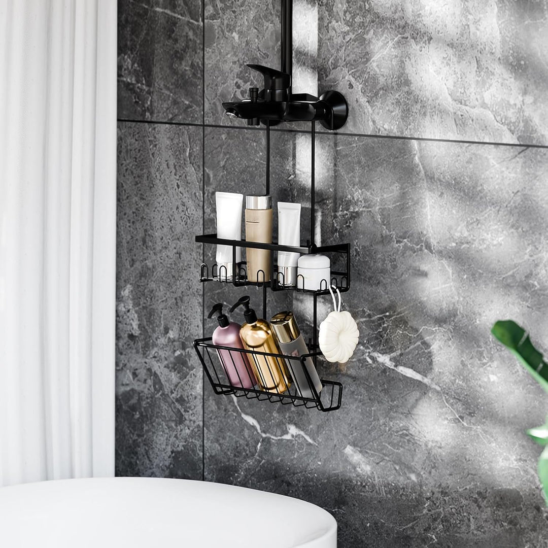 HouseUp Duschablage zum hängen Duschregal Ohne Bohren - Schwarz Shampoo Halterung für Dusche Duschko