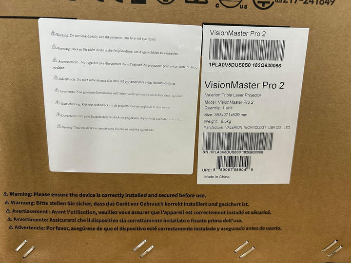 Heimkino-Paket: Valerion Pro 4K Triple-Laserprojektor mit 120-Zoll-PureVision-Bildschirm mit Motor –