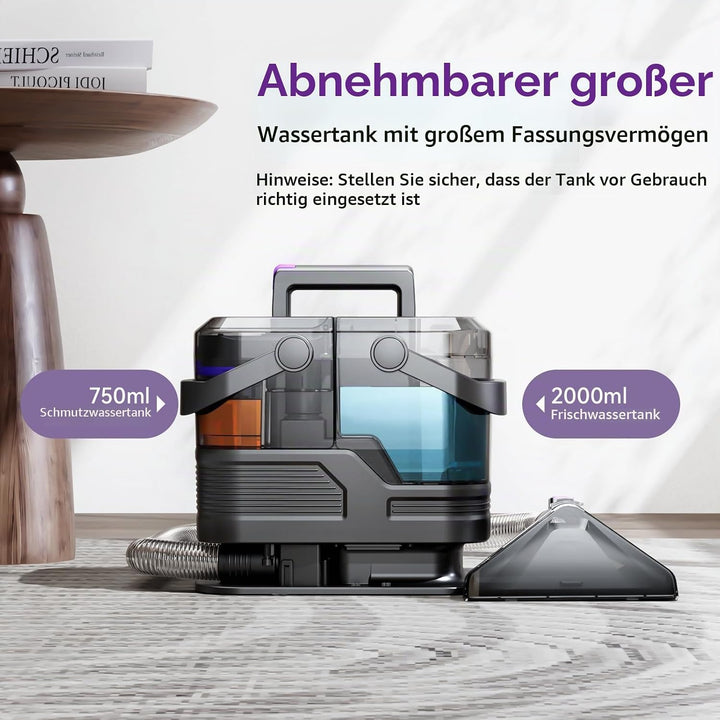 Tragbare Teppich reinigungs maschine, 20Kpa leistungsstarke Absaugung Spot Cleaner Maschine, Polster
