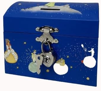 Trousselier T83230 - Der kleine Prinz Saint Exupery - Vorhängeschloss Spardose & Musikschmuckdose -
