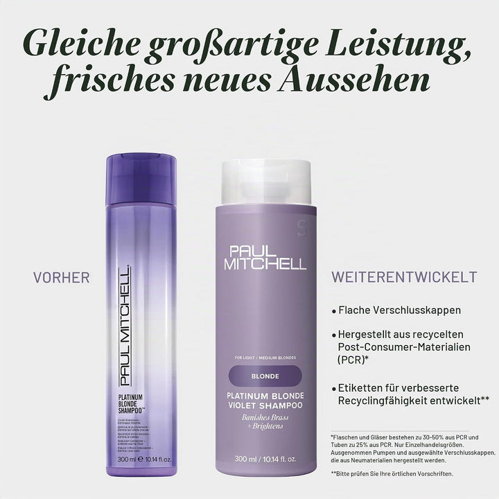 Paul Mitchell Platinum Blonde Shampoo - Violett Shampoo für strahlend blondes, graues oder weisses H