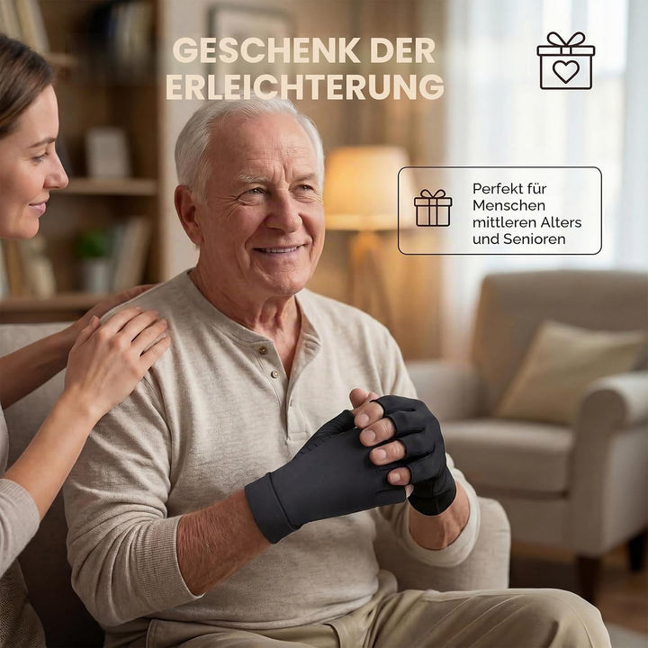 2 Paar Arthrose Handschuhe mit Kupfer,Fingerlose Kompressionshandschuhe,Arthriti Gaming Handschuhe f