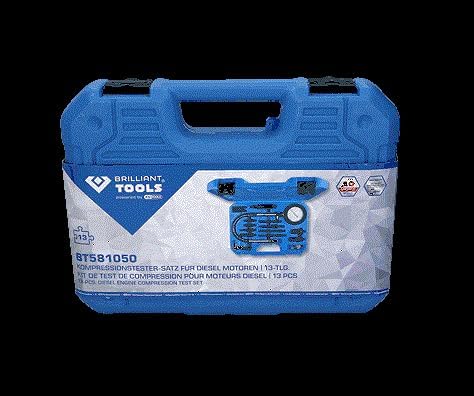 BRILLIANT TOOLS BT581050 Kompressionstester-Satz für Diesel Motoren, 13-tlg [Powered by KS TOOLS] |