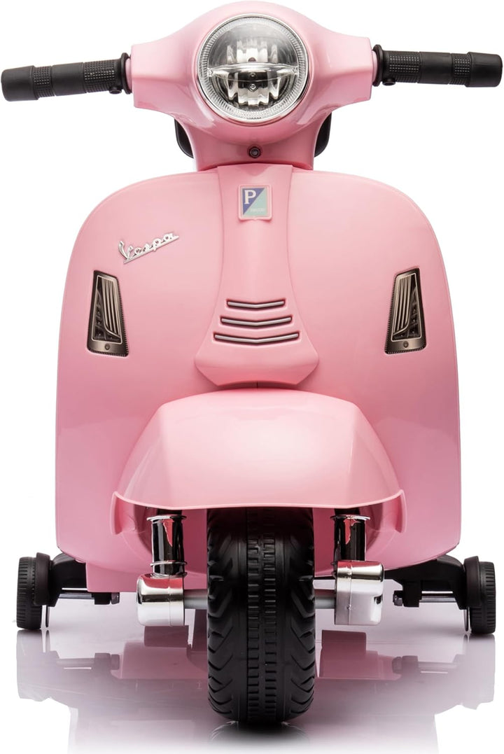 Vespa Elektroroller Elektrofahrzeug Kinderfahrzeug Scooter (Rosa mit Rückenlehne), Rosa