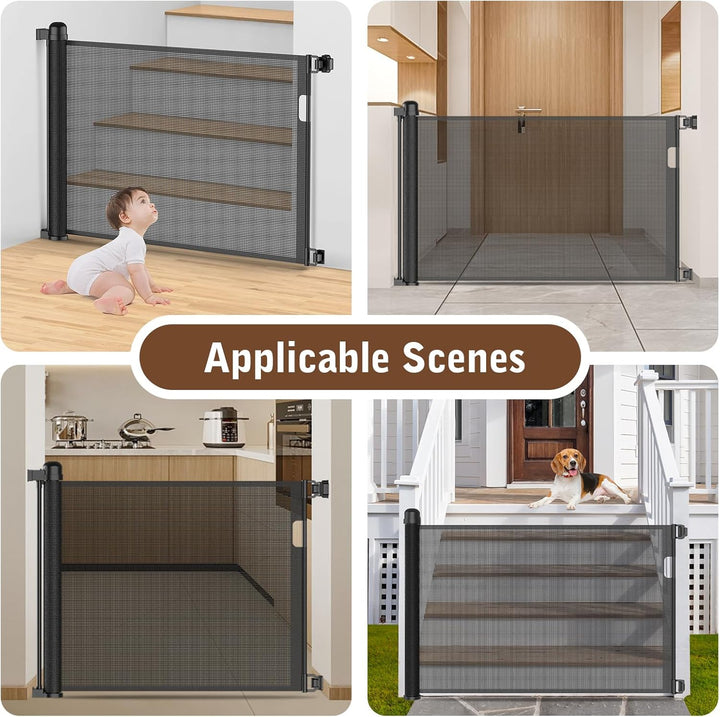 Kuro sagol Baby-Treppenschutzgitter 300cm, 88 cm hoch ausziehbar Einhändig bedienbar Sicherheitsgitt