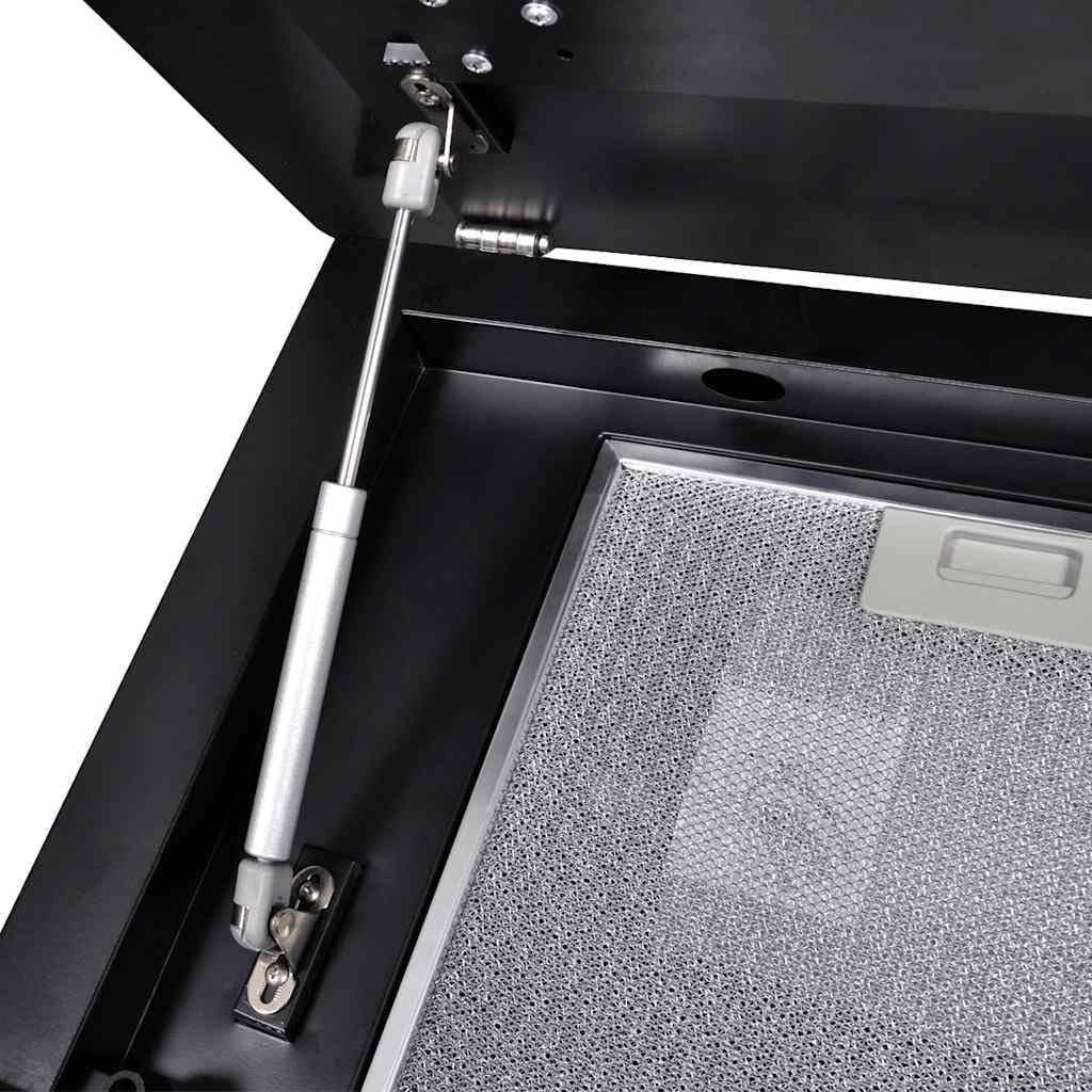 vidaXL Dunstabzugshaube Schwarz Hartglas mit Display 600 mm